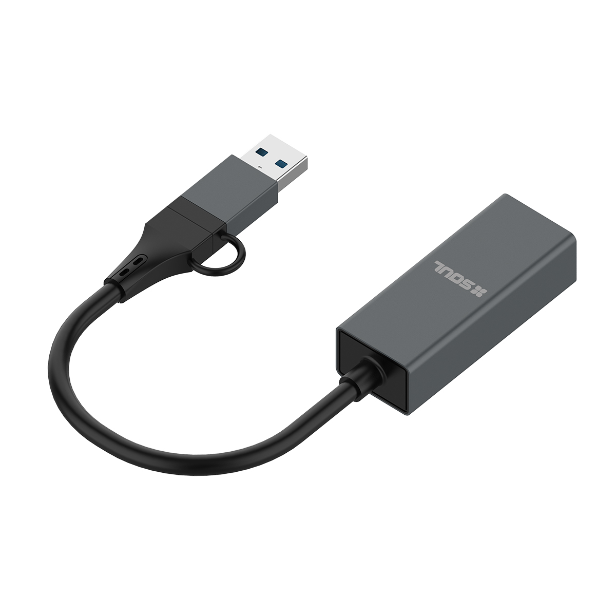 Adaptador 2 en 1 (USB A/C a Ethernet)