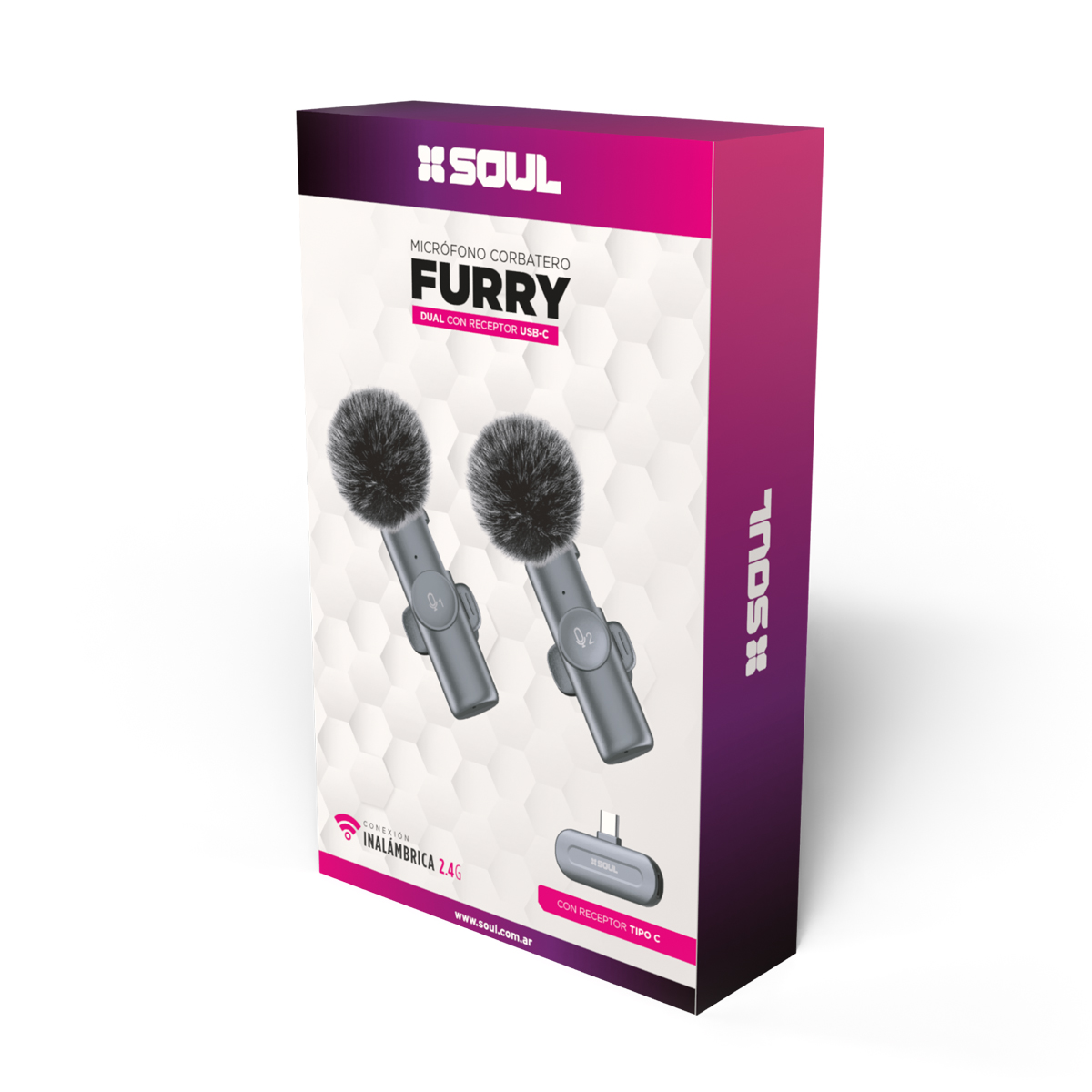 Micrófono Corbatero Furry Dual (Receptor C)